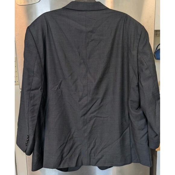 Ralph Lauren Suit Jacket Blazer Men 52R Gray Wool Solid Premium Designer Luxury - Picture 2 of 7